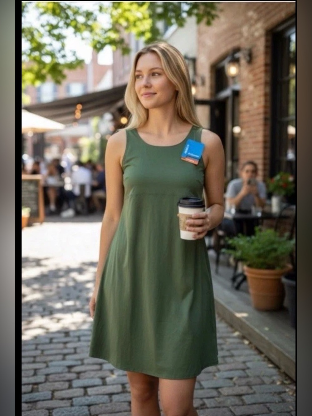 Columbia Womens Large Valley Canyon Tank Dress Sporty Sun Dress Shorts Bra